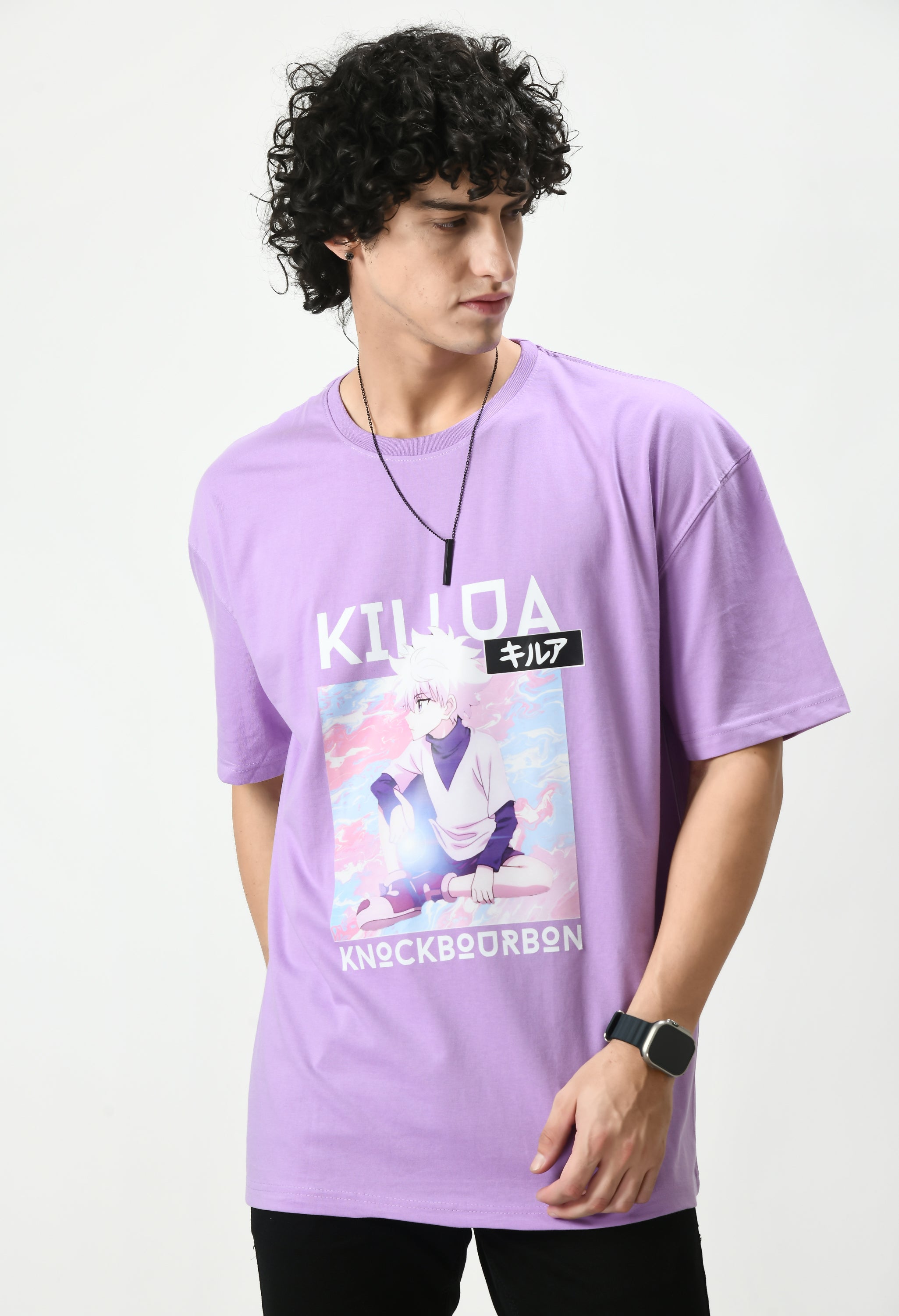 Killua Graphic Printed Oversized T-shirt By Knock Bourbon
