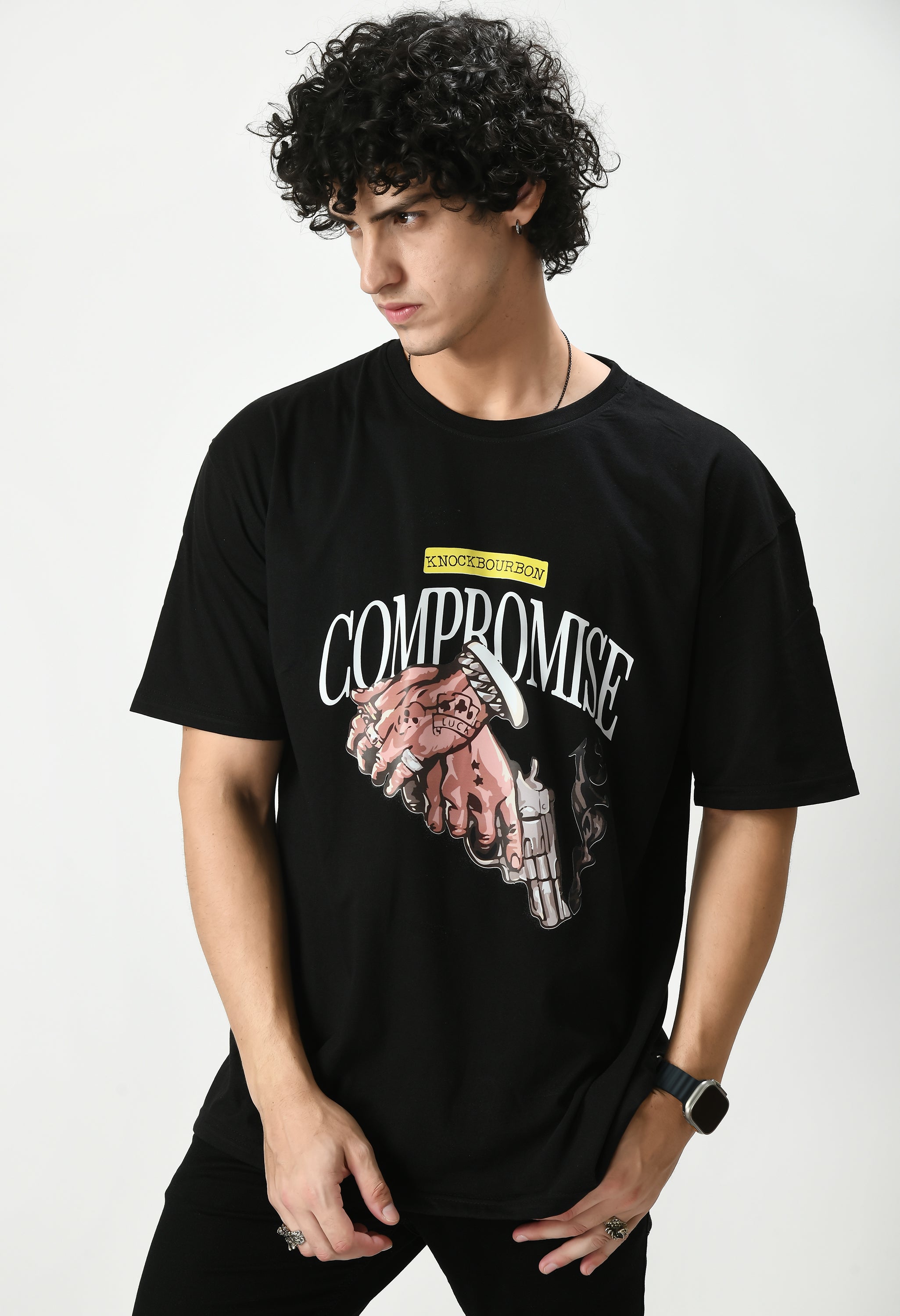 Compromise Graphic Printed Oversized T-shirt By Knock Bourbon